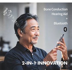 Bluetooth 5.3 Bone Conduction Hearing Aid Headphones for Elderly IPX4 Waterproof