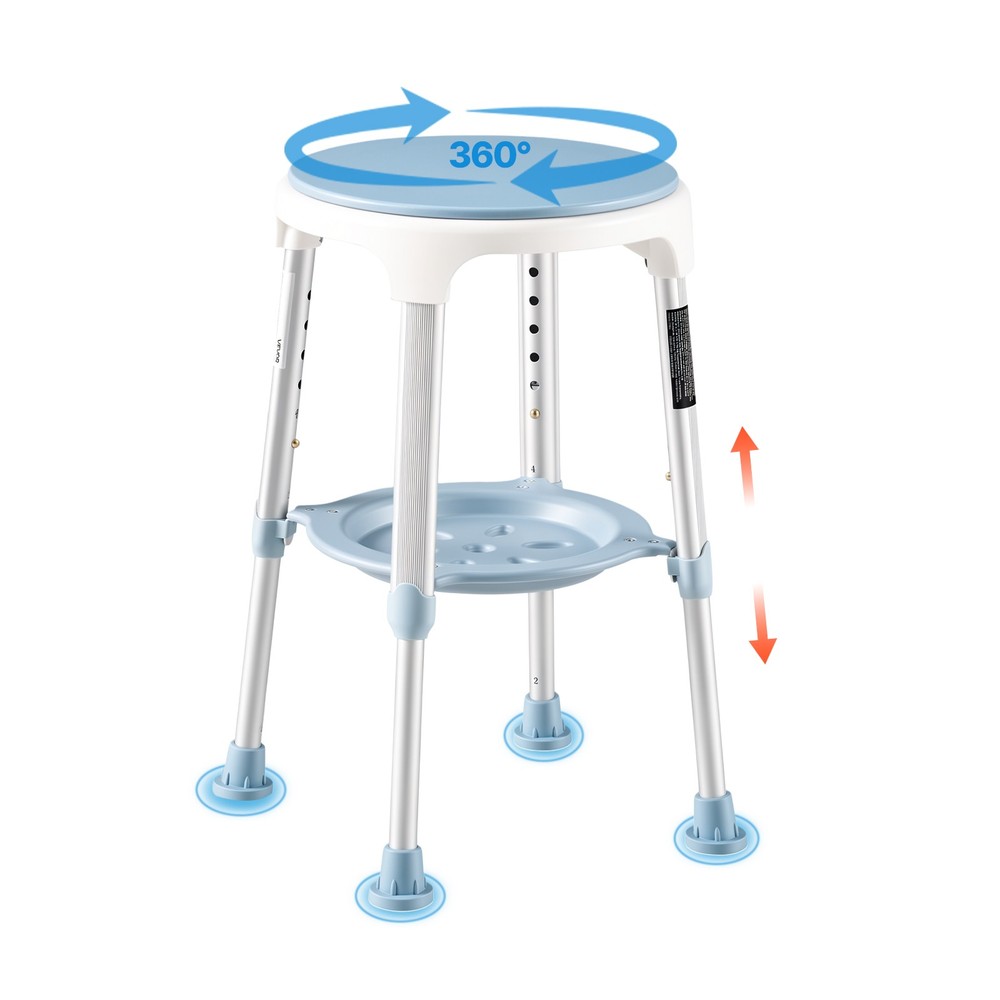 VEVOR Swivel Shower Chair 360° Rotating Bath Seat for Inside Showers or Tubs