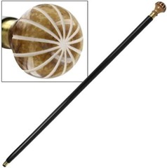 Geometric Illusion Sheesham Wood Walking Cane Staff