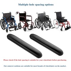 Full Length Padded Armrest Black 13-7/8″ Long Wheelchair and Transport Chair …
