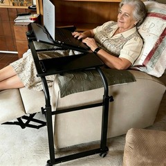 Komorebi Overbed Bedside Table Over The Bed Table Wheels Height Adjustable
