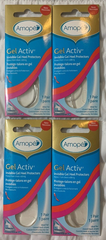 Amope® GelActiv Invisible Gel Heel Protectors (Lot Of 4 Packs – 1 Pair Per Pack)