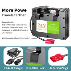 24V12Ah Lithium power Battery for Electric Wheelchair 30A BMS, Lighter
