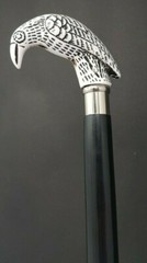 Antique Brass Bird Head Handle Black Wooden Walking Stick Cane New Decorative