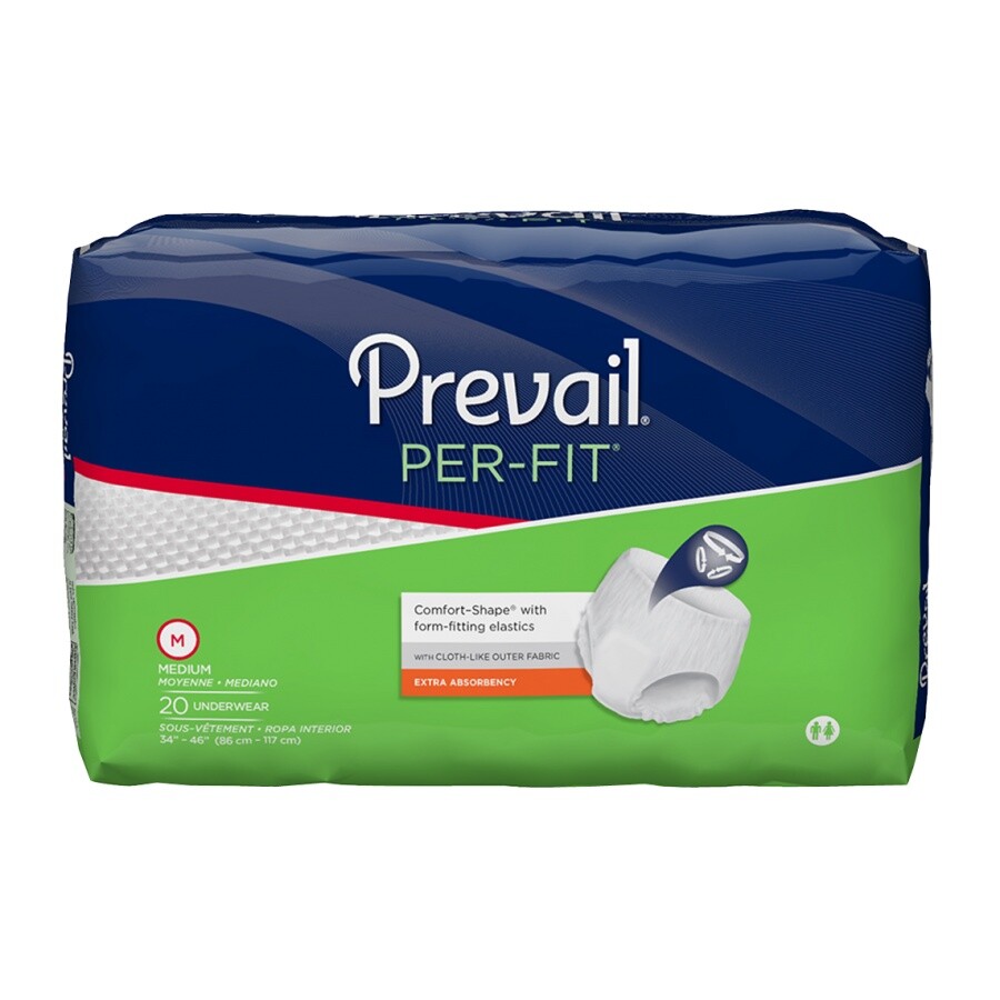 Prevail Per-Fit Protective Underwear Medium 34“-44“ -Bag of 20, 10 Pack
