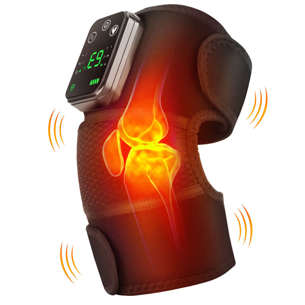 Electric Knee Massager Heated Vibration Joint Brace Therapy Shoulder Pain Relief