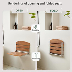 17.5″ Folding Shower Seat Wall Mounted,Foldable Shower Bench,Fold down Shower Se
