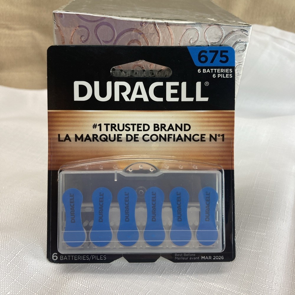 Duracell Hearing Aid Batteries Size: 675 Zinc Air Pack Of 6, Good Til March 2026