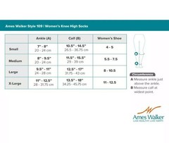Ames Walker Women Patterned Dress 15-20 mmHg Compression Knee High Socks Black L