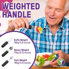 Weighted Utensils Set – 3-Piece Heavy Duty, Stainless Steel Fork, Knife, Spoon