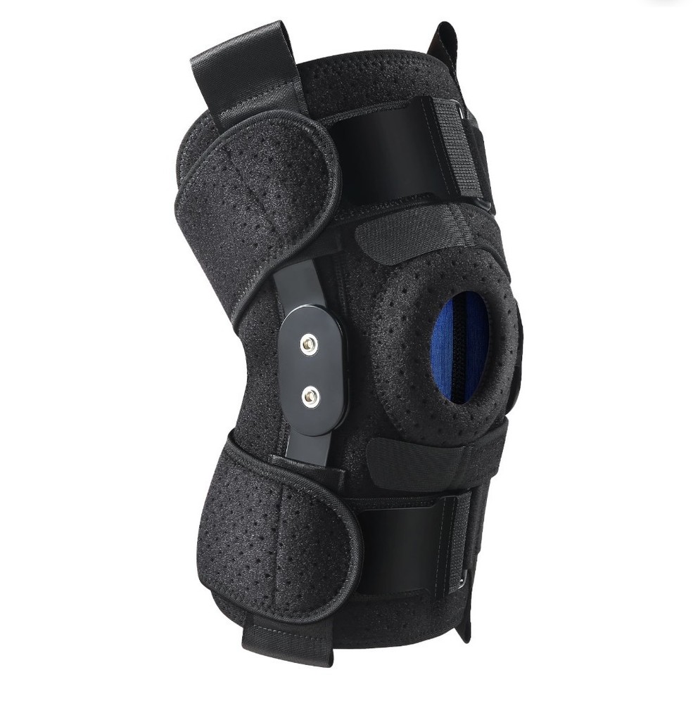Hinged Knee Brace Side Stabilizers Adjustable Miniscus Tear ACL MCL Pain Relief