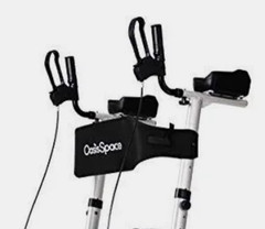 OasisSpace upright silver black walker With Seat