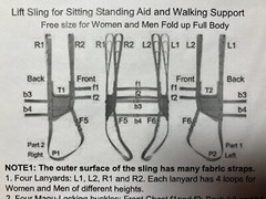 NWOT Lift sling sitting standing aid walking support women men full body