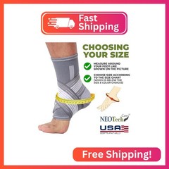 NeoTech Care Adjustable Ankle Support Brace (Gray, Size M, 1 Unit)