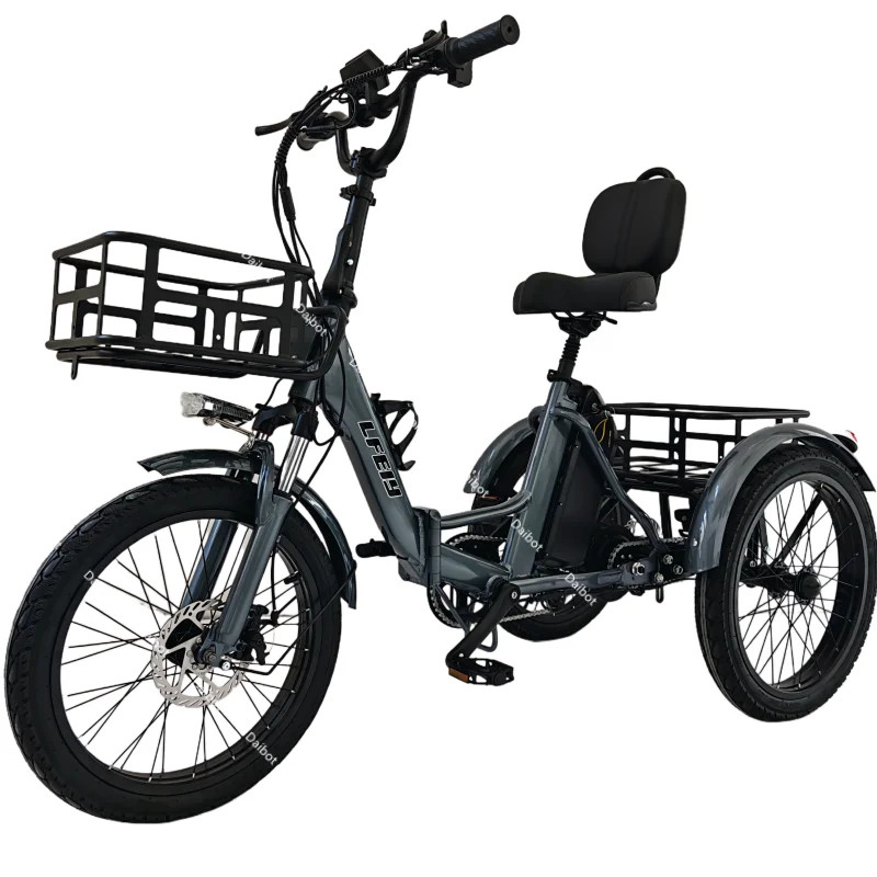 Adult electric tricycle, foldable,with a removable battery,350 W lightweight