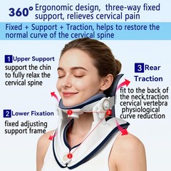 Cervical Traction Device Neck Support Brace for Pain Relief | Adjustable Lightwe