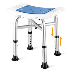 Adjustable Heavy Duty Shower Chair, 500 lbs Capacity, Anti-Slip Bathroom Stool,
