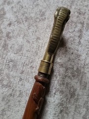 Vintage Brass Elephant Head Handle Wooden Handmade Style Walking Stick Cane