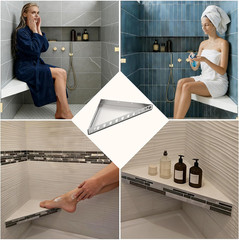17″X17″X24″ Floating Shower Bench Kit,Custom Shower Seat Corner Bench Seating fo