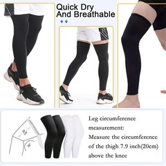 2 Pairs Leg Sleeves,Full Compression Sleeve for Men Women,Long XX-Large