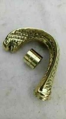 Antique Brass Cobra Designer Head Handle With Ring For Walking Stick Handcrafted