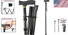 Travel-Friendly Folding Cane with Wrist Strap – Adjustable Height for Comfort