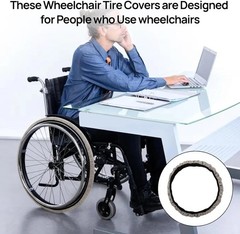 2 PCS Wheelchair Tyre Covers for Wheelchair Tires 24’’ Non-Slip Wheelchair Wheel