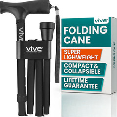Vive Folding Cane – Foldable Walking Cane for Men, Women – Fold-up, Collapsible,