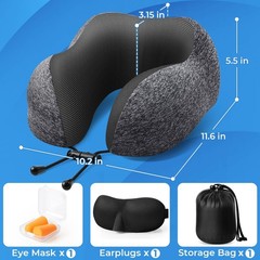 ExploreBliss Travel Pillow, Pillows for Sleeping 1-pack, Dark Grey