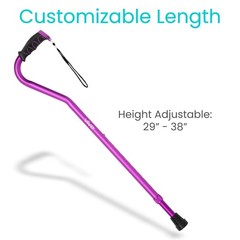Vive Walking Cane for Women, Men, Elderly – Patented Offset Cane, Purple