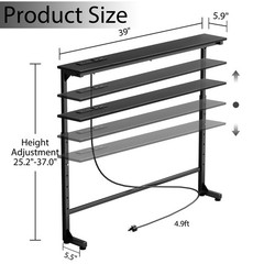 Keelian 39 inch Narrow Console Table with Outlet,Adjustable Height(25″-37″) Behi