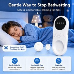 Rechargeable Wireless Bedwetting Alarm for Kids, Magnetic Receiver, 7 Ringtones,