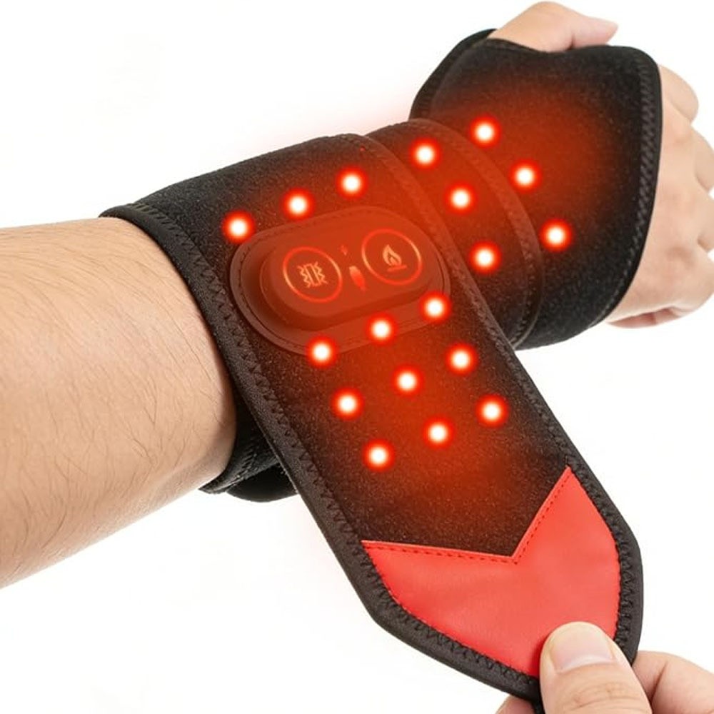 Electric Infrared Heated Wrist Wrap Brace Hand Massage Vibration for Pain Relief