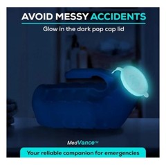 Medline 1000ml Deluxe Male Urinal with Glow-in-Dark Lid