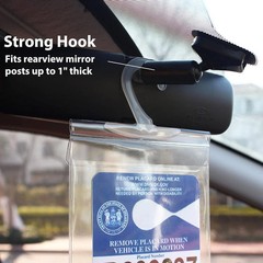 2-Pack Clear Protective Cover for Disabled Parking Placard Hanging Sleeve Holder