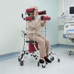 Female Rolling Walker for Elderly, Adjustable Height 8 Wheels Mobility Aid 220lb