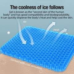 Double Thick Gel Seat Cushion 2.5 cm with Non-Slip Cover Breathable Comfort