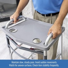 Rose Healthcare Walker Tray With Cup Holders, Walker Tray For Folding Walkers