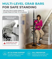 Stander Wonder Pole Plus Rotating Double Grab Bar Tension Mounted Floor to