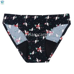 2pcs Teen Girls‘ Printed Low-Rise Menstrual Underwear—Seamless Machine-Washable