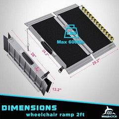 2-10ft Aluminum Multi-Folding Wheelchair Scooter Mobility Ramp Portable Non-Slip