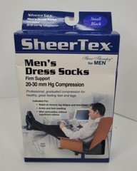 Men’s Compression Dress Socks Small Black, Firm Support 20-30mm Hg Lot Of 7