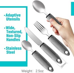 Adaptive Utensils Set – Easy Grip Cutlery for Arthritis & Tremors (4PCS)