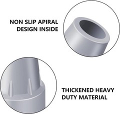 Heavy Duty 7/8 Inch Crutch Tips 4 Pack Rubber Cane Replacement