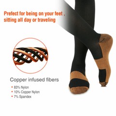 1-2 Pairs Copper Infused Compression Socks 20-30mmHg Graduated Mens Womens S-XXL