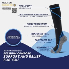 8 Pairs Compression Socks 20-30 mmHg Knee High for Men & Women – Athletic, Trave