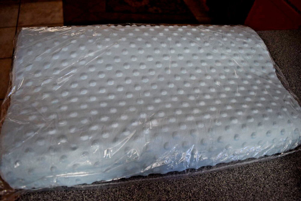 PALE BLUE CONTOUR MEMORY FOAM CERVICAL PILLOW 19 in x 12 in x 4 in