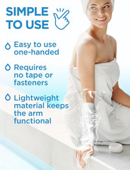 100% Waterproof Cast Covers for Shower Arm – Tight 3 Count (Pack of 1), Clear