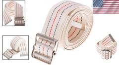 Comfortable 60-Inch Gait Belt in Beige Stripes – Ideal for Nurses and Therapists