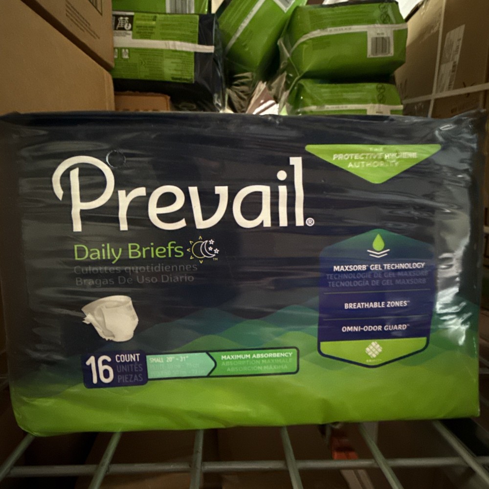 Prevail Daily Briefs Discreet Adult SM 20-31” Incontinence Underwear 16ct PV-011